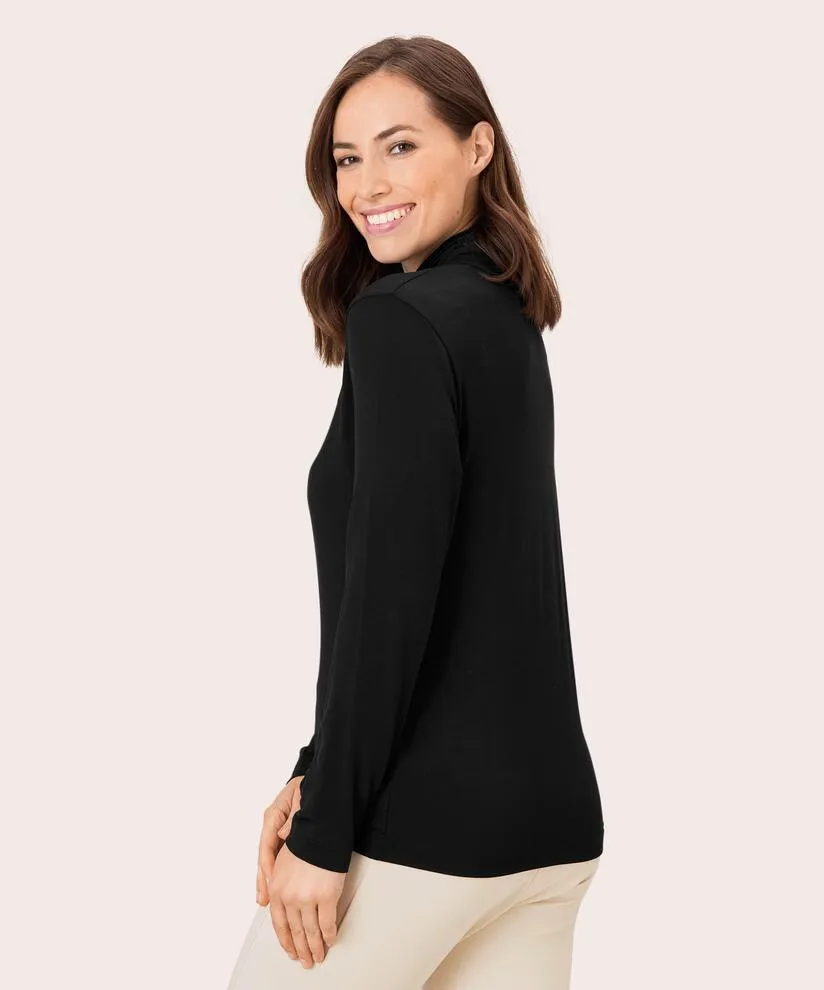 1002630  MaBrunis Turtleneck Top - Black