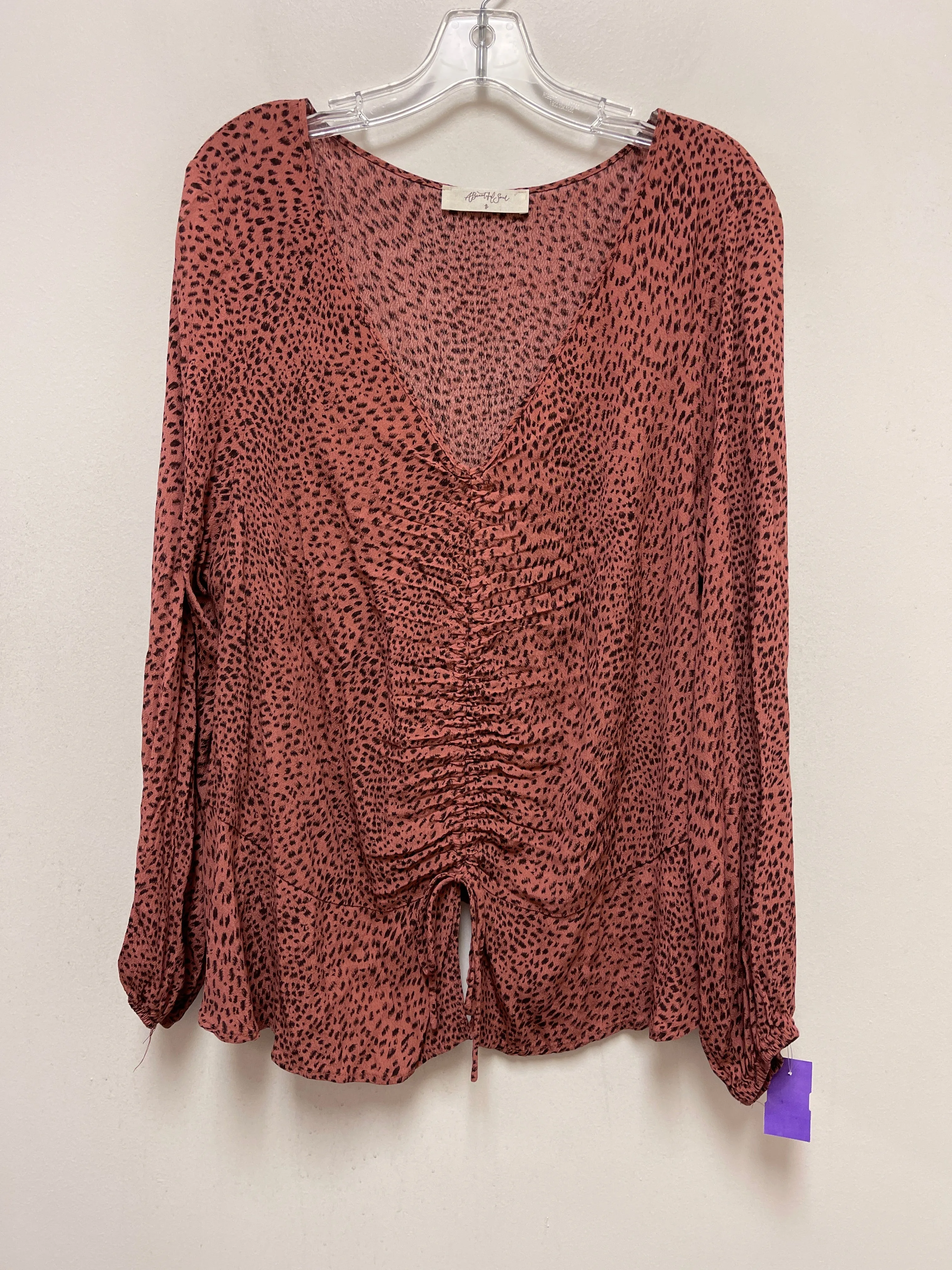 Animal Print Top Long Sleeve Clothes Mentor, Size 2x