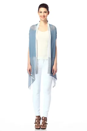 Arianna Reversible Draped Cardigan with Lace Detail