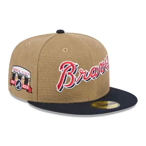 Atlanta Braves Canvas Crown Beige 59FIFTY Fitted Cap