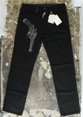 Black Jeans with Gun Print