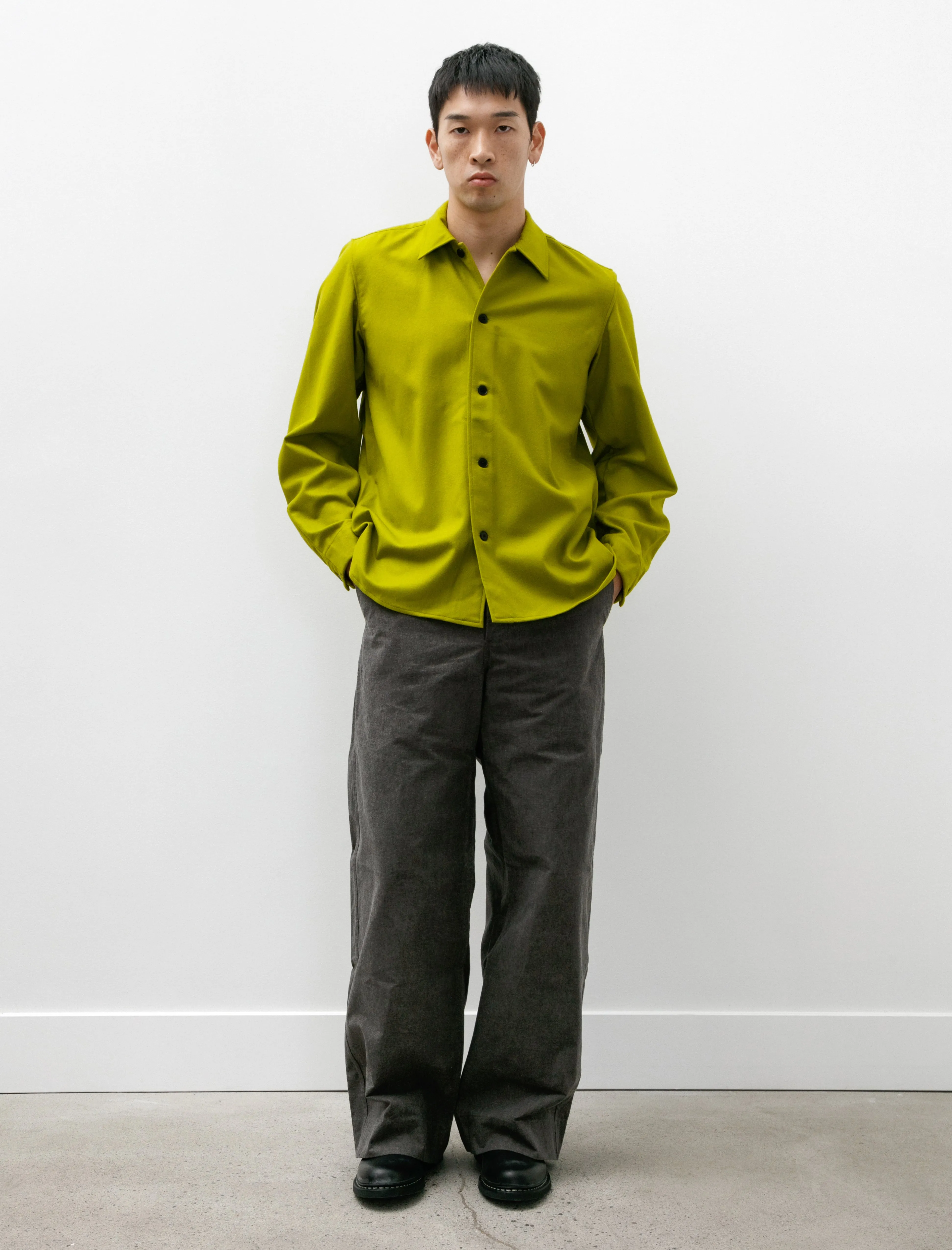 Bow Sleeve Shirt Moss Green Fine Loden