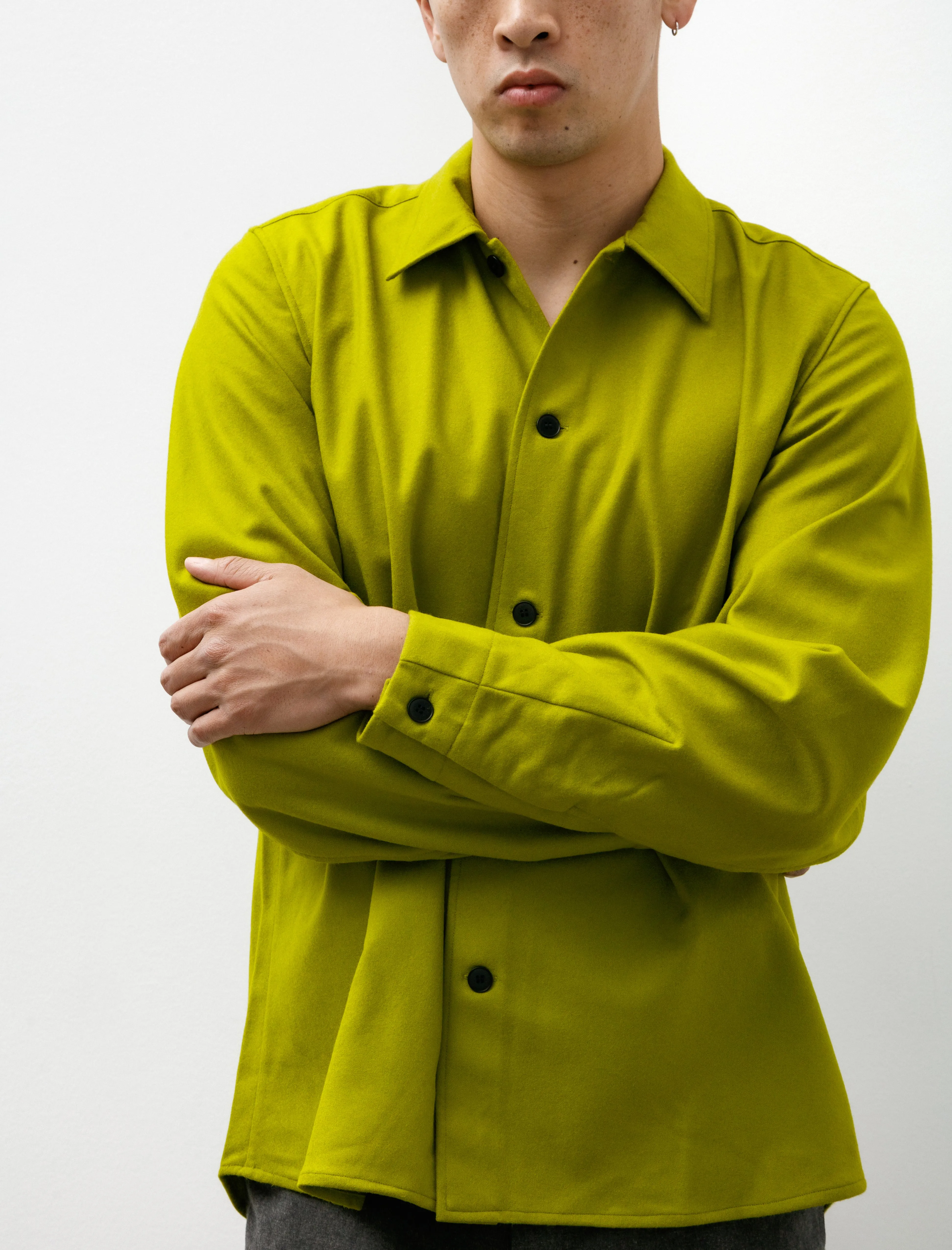 Bow Sleeve Shirt Moss Green Fine Loden