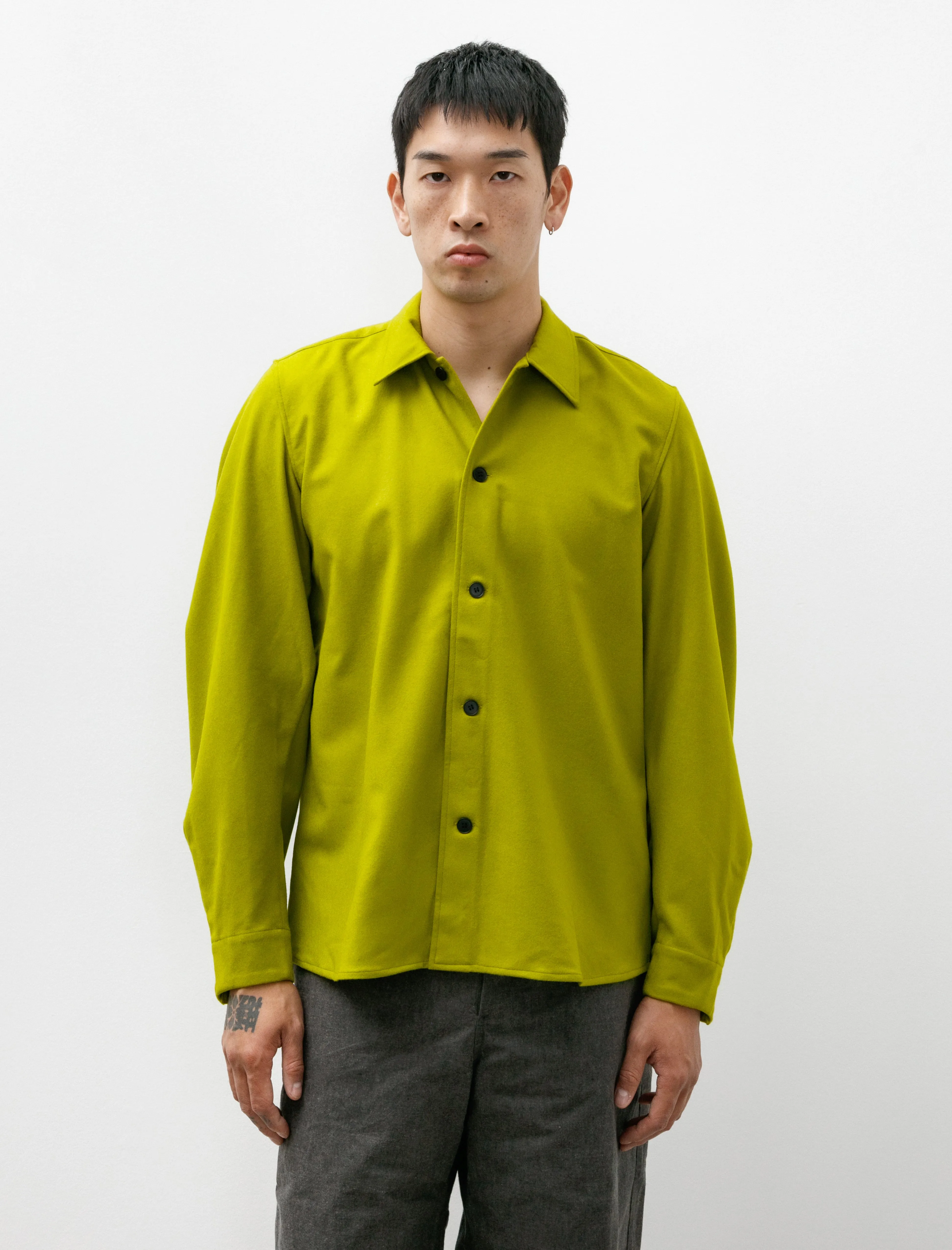 Bow Sleeve Shirt Moss Green Fine Loden