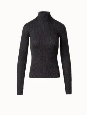 Cashmere Silk Turtle Neck Sweater with Slit Sleeves