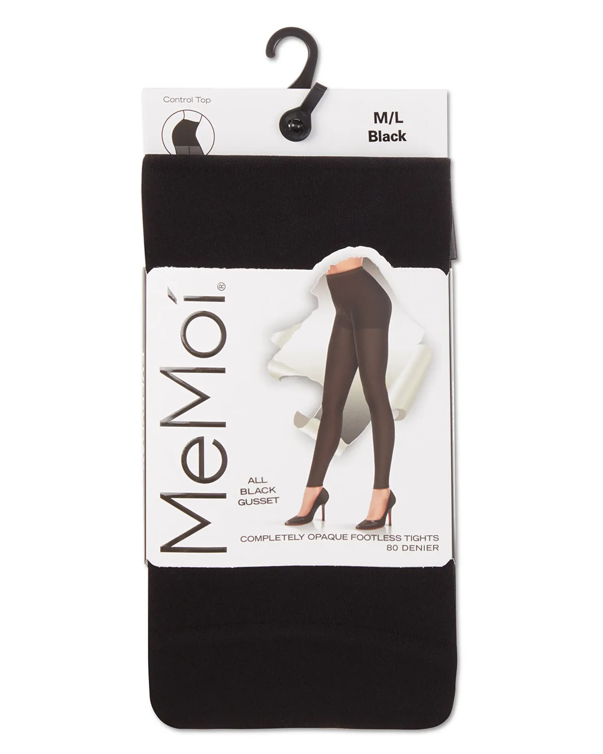 Completely Opaque 80 Denier Control Top Footless Tights