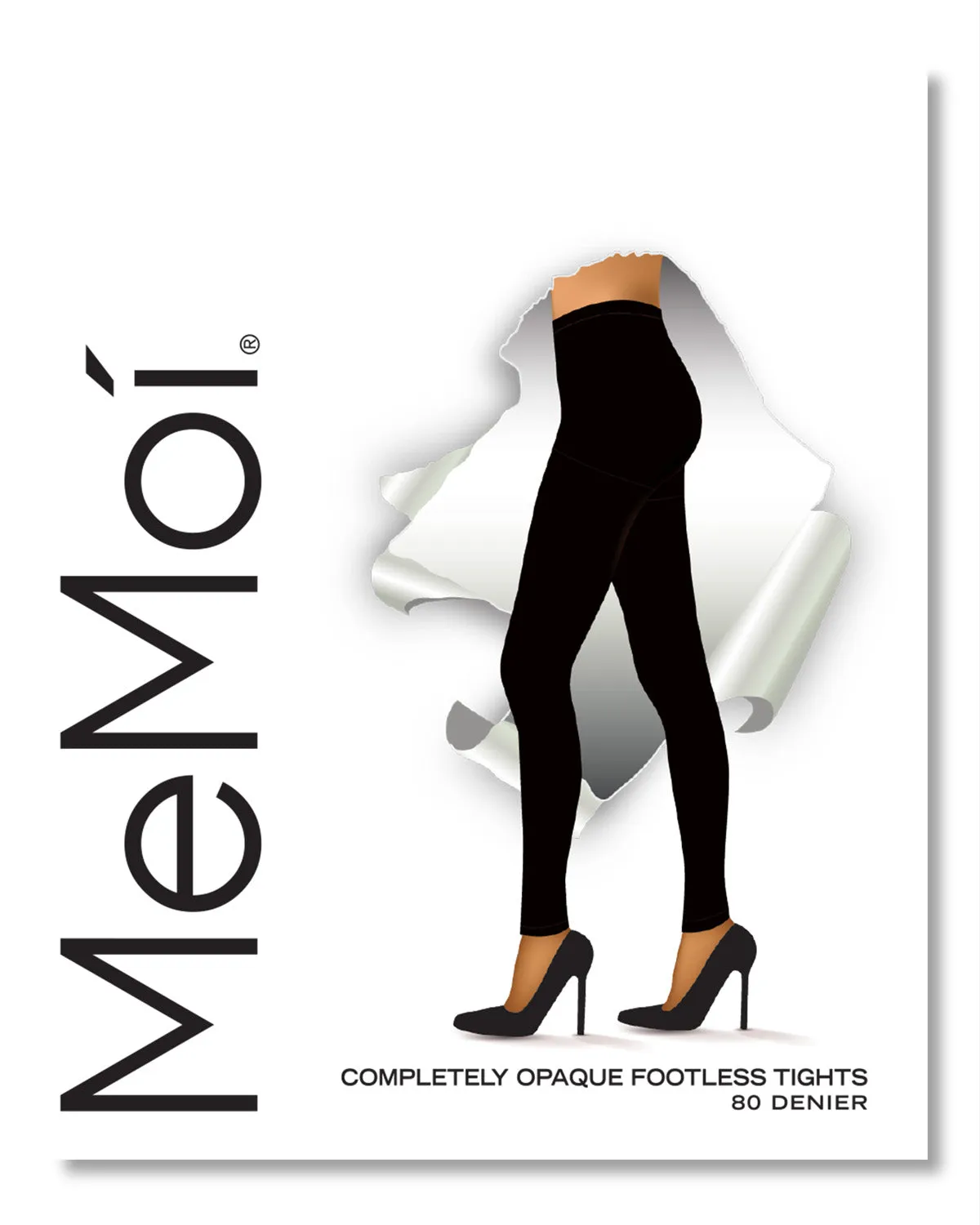 Completely Opaque 80 Denier Control Top Footless Tights