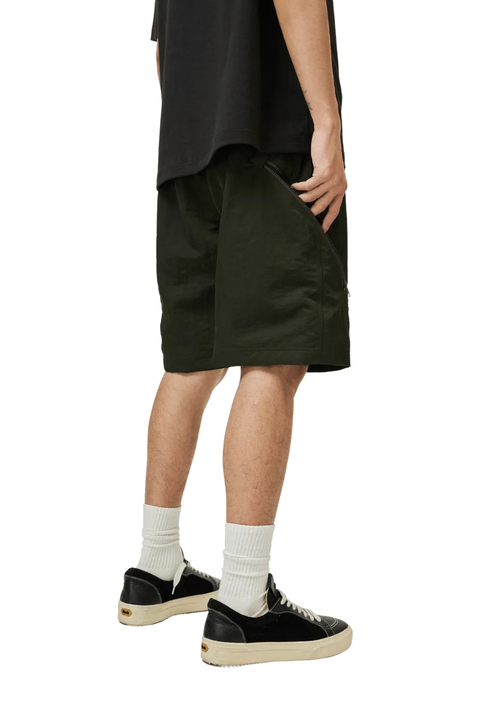 Curved Zip Track Shorts