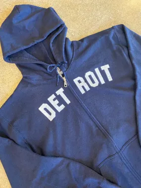 Detroit Classic Tri-Blend Zip Hoodie / White   True Navy / Unisex