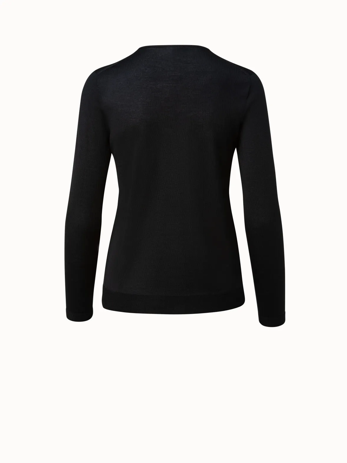 Fine gauge cashmere silk pullover