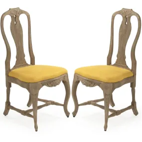 French Provence Yellow Seat Side Chairs