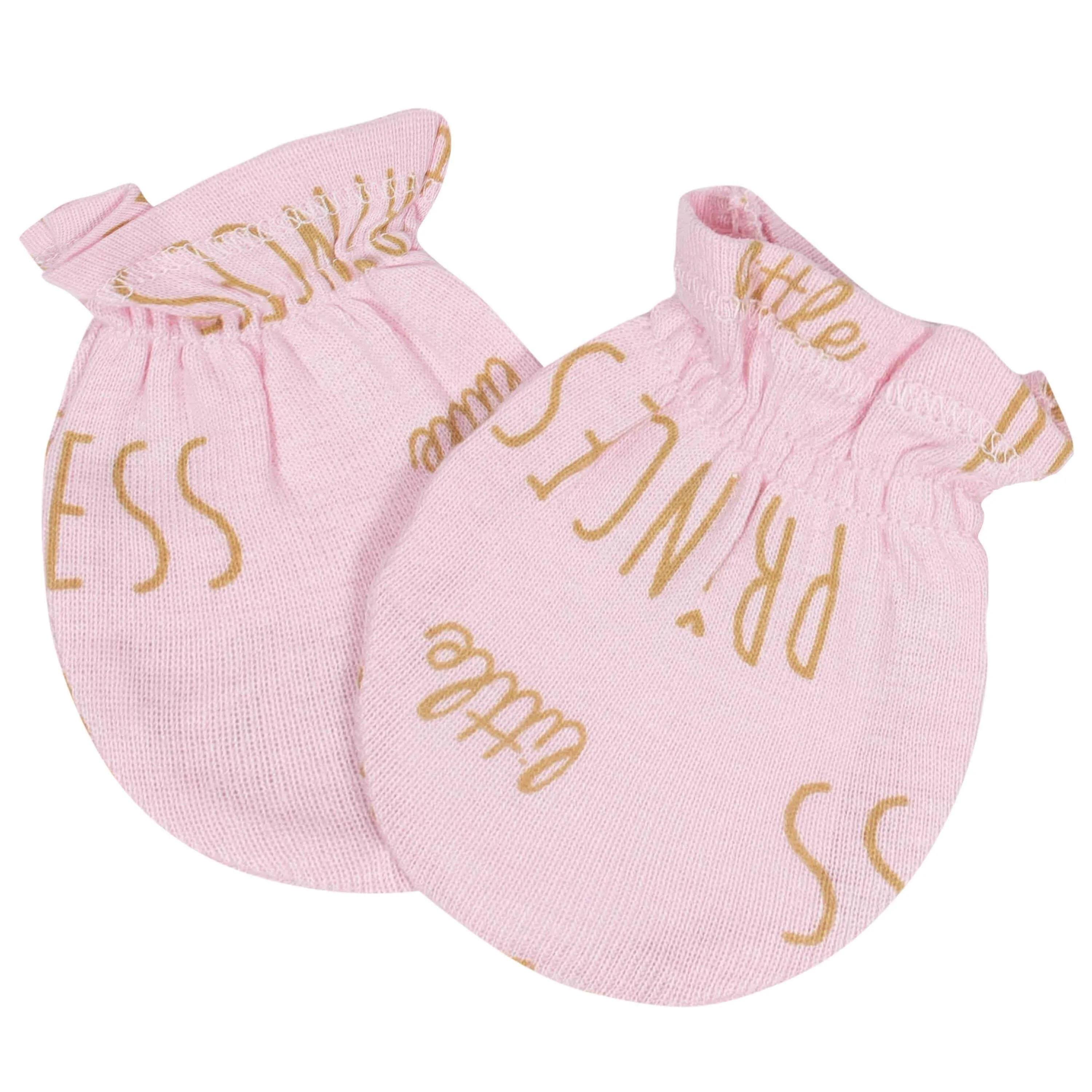 Gerber 4-Pack Baby Girls Princess No Scratch Mittens Set