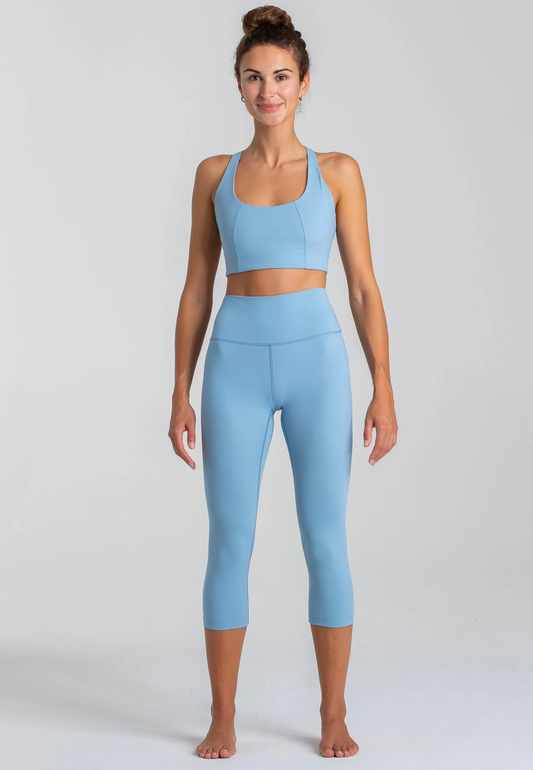 Impulse Crop Leggings mit hohem Bund - Dusty Baby Blue