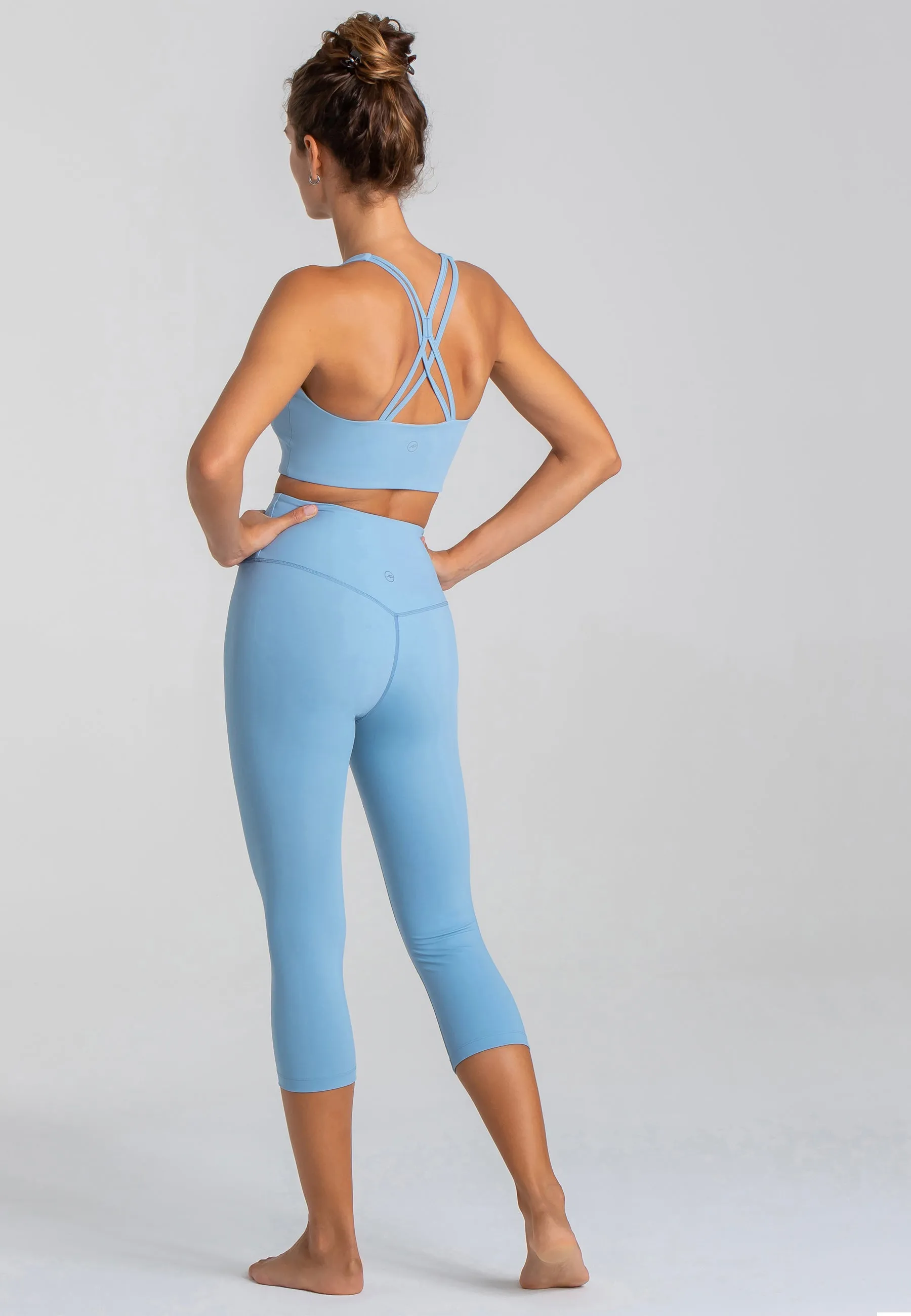 Impulse Crop Leggings mit hohem Bund - Dusty Baby Blue