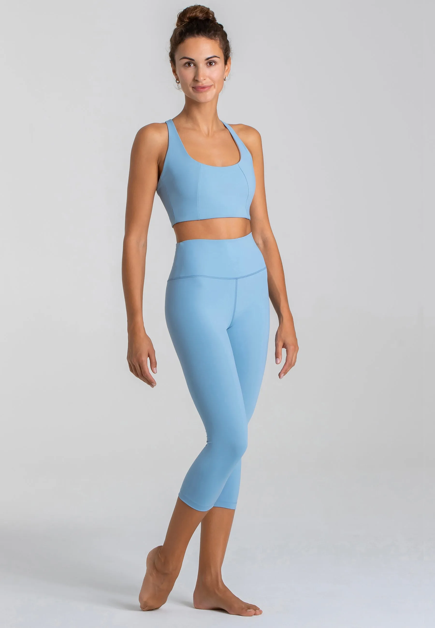 Impulse Crop Leggings mit hohem Bund - Dusty Baby Blue