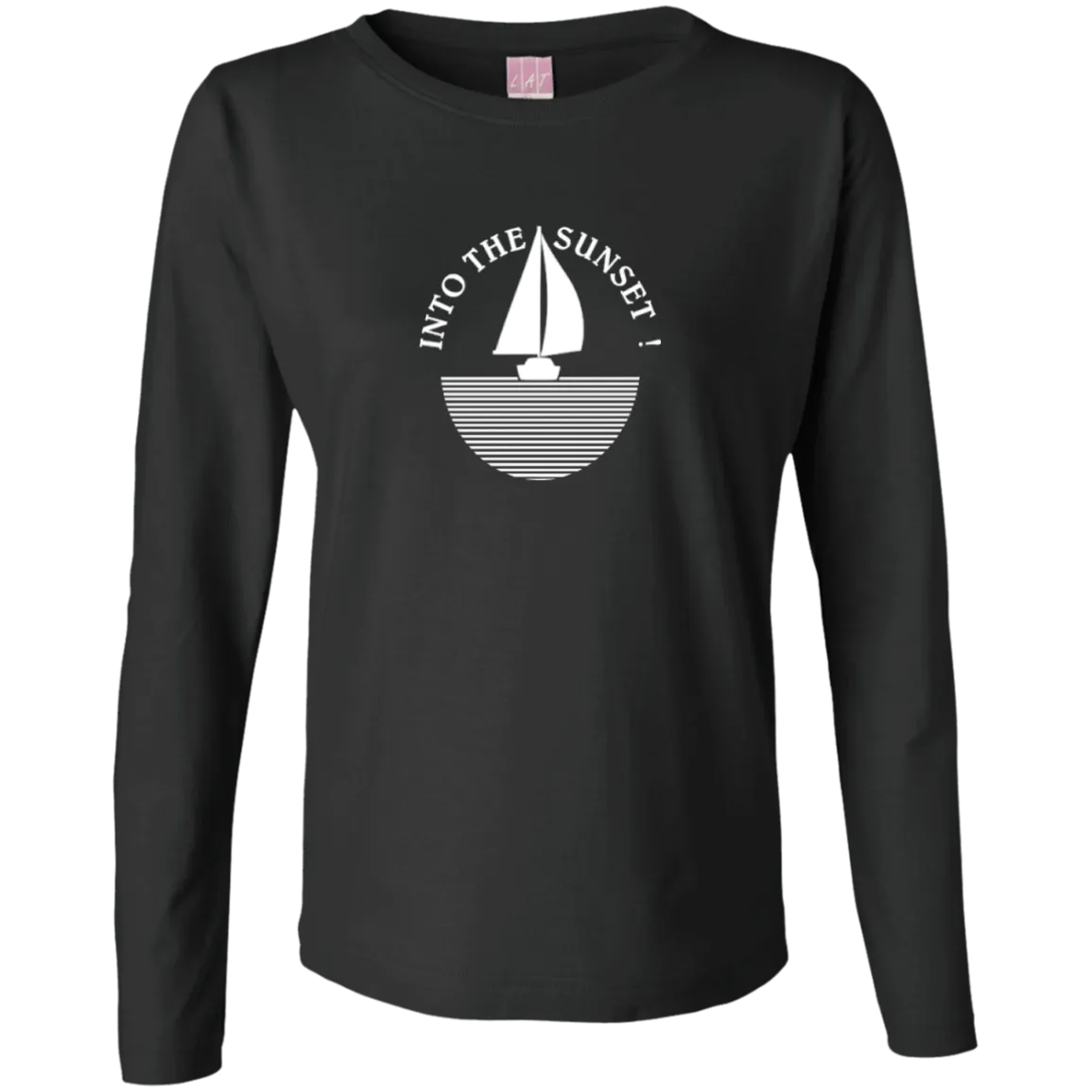 Into The Sunset - White on Ladies Long Sleeve Cotton TShirt