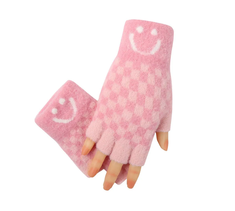 Kids Knit Fingerless Ultra Plush Knit Gloves Mittens