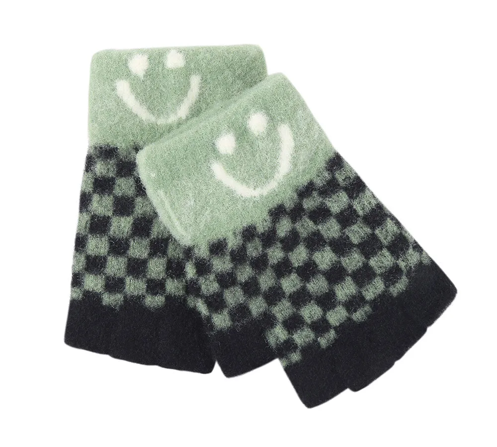 Kids Knit Fingerless Ultra Plush Knit Gloves Mittens