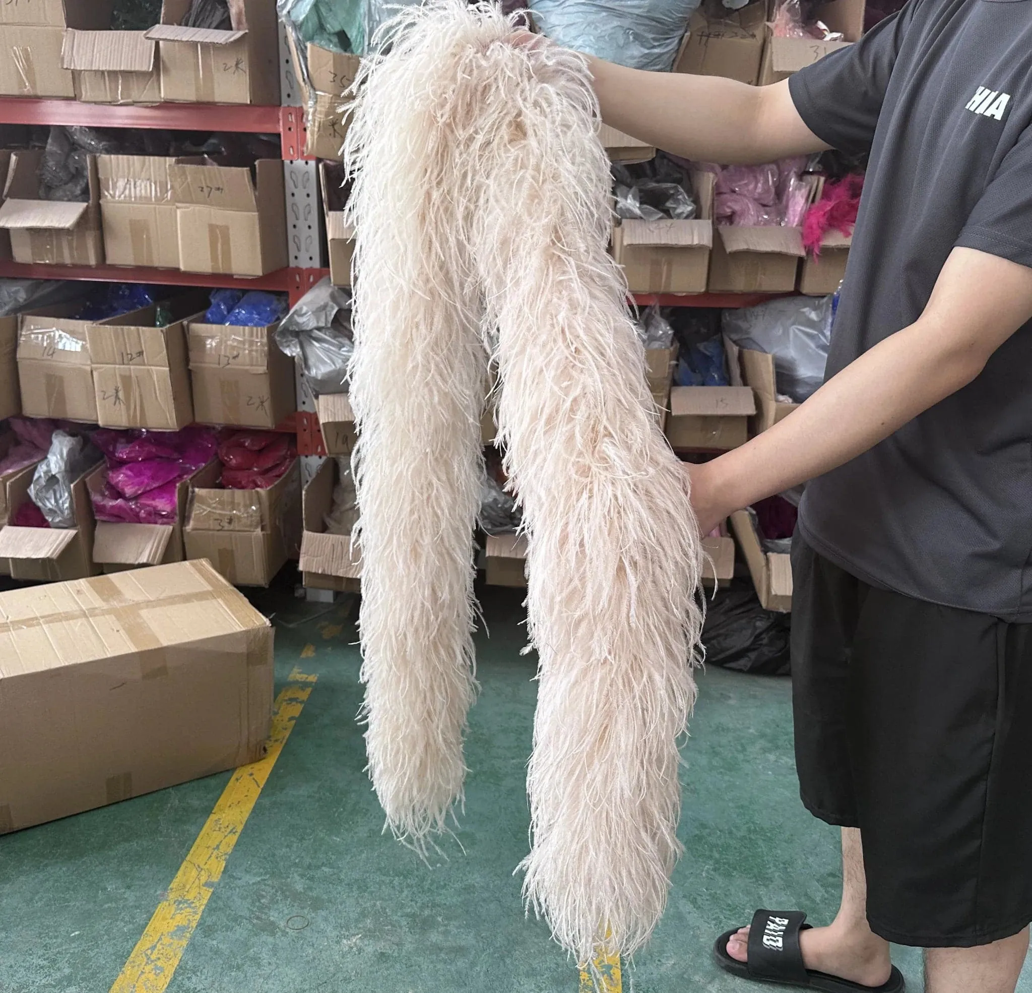 Ostrich Feathers Boa - 2m, 10 20 PLY Natural, Various Colors