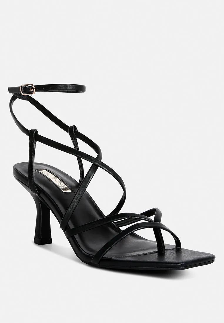 Peri Peri Faux Leather Strappy Heels