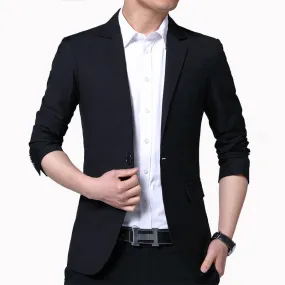 Spring Autumn Suits Men's Smart Casual Slim Fit Korean Solid Color Suits Professional Wear Blazer Jacket