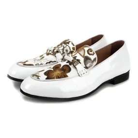 The Dublin Embroidered Patent Leather Penny Loafers